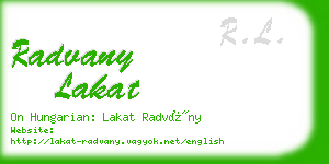 radvany lakat business card